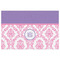 Pink, White & Purple Damask Indoor / Outdoor Rug - 2'x3' - Front Flat