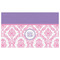 Pink, White & Purple Damask Indoor / Outdoor Rug - 3'x5' - Front Flat