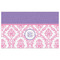 Pink, White & Purple Damask Indoor / Outdoor Rug - 5'x8' - Front Flat