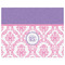 Pink, White & Purple Damask Indoor / Outdoor Rug - 8'x10' - Front Flat
