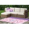 Pink, White & Purple Damask Outdoor Mat & Cushions