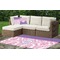 Pink, White & Purple Damask Indoor / Outdoor Rug - Custom Size w/ Monogram