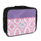 Pink, White & Purple Damask Insulated Lunch Bag (Personalized)