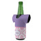 Pink, White & Purple Damask Jersey Bottle Cooler - ANGLE (on bottle)