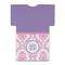 Pink, White & Purple Damask Jersey Bottle Cooler - BACK (flat)