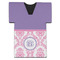 Pink, White & Purple Damask Jersey Bottle Cooler (Personalized)