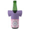Pink, White & Purple Damask Jersey Bottle Cooler - FRONT (on bottle)
