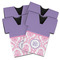 Pink, White & Purple Damask Jersey Bottle Cooler - Set of 4 (Personalized)