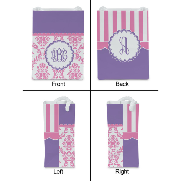 Pink, White & Purple Damask Jewelry Gift Bag - Gloss - Approval