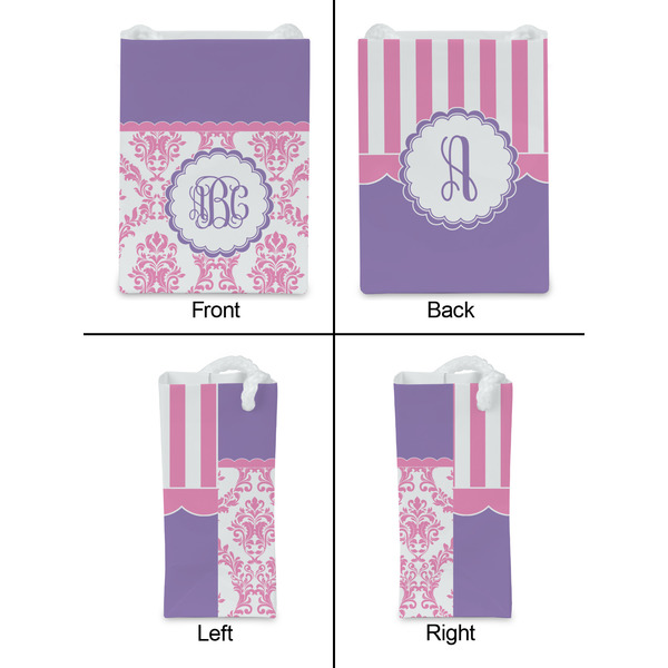 Pink, White & Purple Damask Jewelry Gift Bag - Matte - Approval