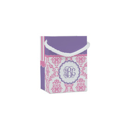 Pink, White & Purple Damask Jewelry Gift Bags - Matte (Personalized)