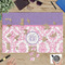 Pink, White & Purple Damask Jigsaw Puzzle 1014 Piece - In Context