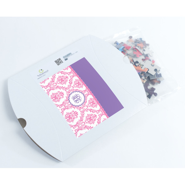 Pink, White & Purple Damask Jigsaw Puzzle 110 Piece - Box