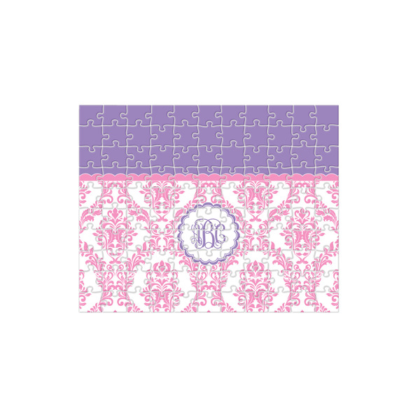Custom Pink, White & Purple Damask 110 pc Jigsaw Puzzle (Personalized)