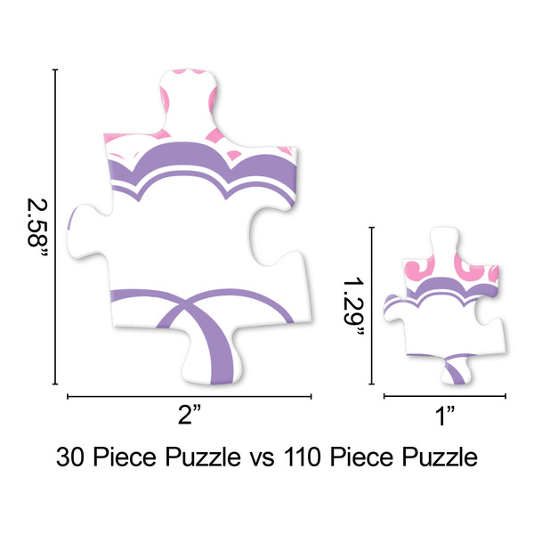 Pink, White & Purple Damask Jigsaw Puzzle - Piece Comparison