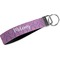 Pink, White & Purple Damask Webbing Keychain FOB with Metal