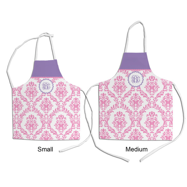 Pink, White & Purple Damask Kid's Aprons - Comparison