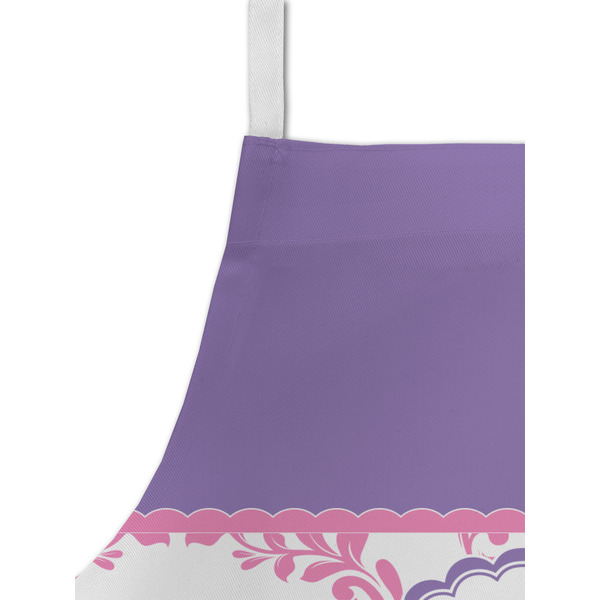 Pink, White & Purple Damask Kid's Aprons - Detail