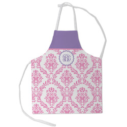 Pink, White & Purple Damask Kid's Apron - Small (Personalized)