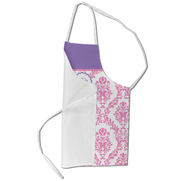 Pink, White & Purple Damask Kid's Aprons - Small - Main