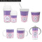 Pink, White & Purple Damask Kid's Drinkware - Customized & Personalized