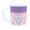 Pink, White & Purple Damask Plastic Kids Mug (Personalized)