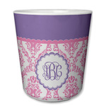 Pink, White & Purple Damask Plastic Tumbler 6oz (Personalized)