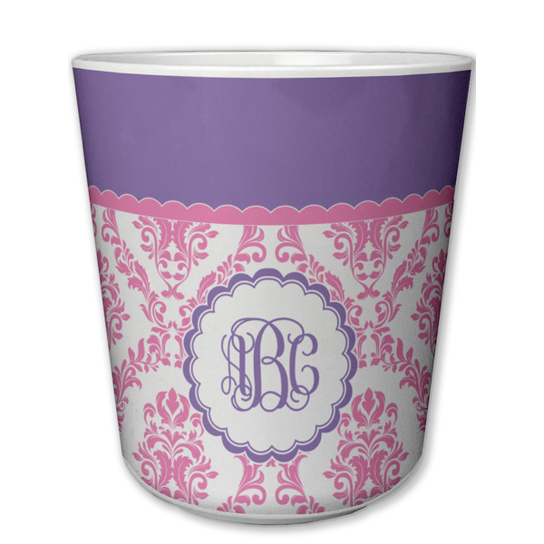 Custom Pink, White & Purple Damask Plastic Tumbler 6oz (Personalized)