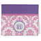 Pink, White & Purple Damask Kitchen Towel - Poly Cotton w/ Monograms