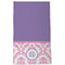 Pink, White & Purple Damask Kitchen Towel - Poly Cotton - Full Front