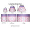 Pink, White & Purple Damask Lamp Sizing Chart