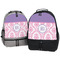 Pink, White & Purple Damask Large Backpacks - Both