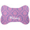 Pink, White & Purple Damask Bone Shaped Dog Food Mat (Personalized)