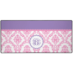 Pink, White & Purple Damask 3XL Gaming Mouse Pad - 35" x 16" (Personalized)