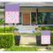 Pink, White & Purple Damask Large Garden Flag - Single Sided (Personalized)