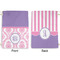Pink, White & Purple Damask Large Laundry Bag - Front & Back View