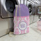 Pink, White & Purple Damask Large Laundry Bag - In Context