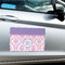 Pink, White & Purple Damask Large Rectangle Car Magnets- In Context