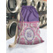 Pink, White & Purple Damask Laundry Bag in Laundromat