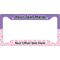 Pink, White & Purple Damask License Plate Frame - Style A
