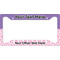 Pink, White & Purple Damask License Plate Frame - Style A (Personalized)