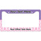 Pink, White & Purple Damask License Plate Frame - Style B (Personalized)