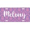 Pink, White & Purple Damask Front License Plate (Personalized)