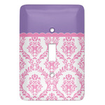 Pink, White & Purple Damask Light Switch Covers (Personalized)