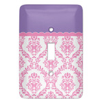 Pink, White & Purple Damask Light Switch Cover (Single Toggle)