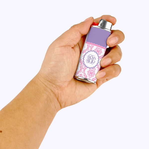 Pink, White & Purple Damask Lighter Case - LIFESTYLE