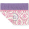 Pink, White & Purple Damask Linen Placemat - Folded Corner (double side)