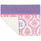 Pink, White & Purple Damask Linen Placemat - Folded Corner (single side)