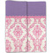 Pink, White & Purple Damask Linen Placemat - Folded Half (double sided)