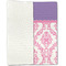 Pink, White & Purple Damask Linen Placemat - Folded Half